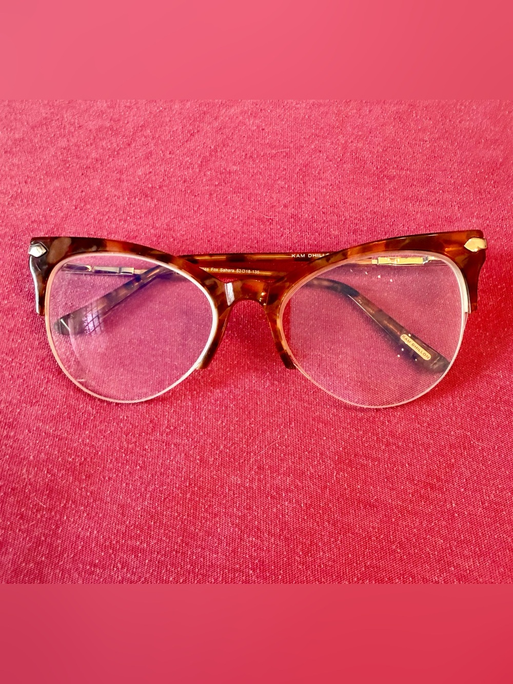Kam Dhillon Eyeglass Cat Eye Frame Cross Fox Sahara 52-18-135